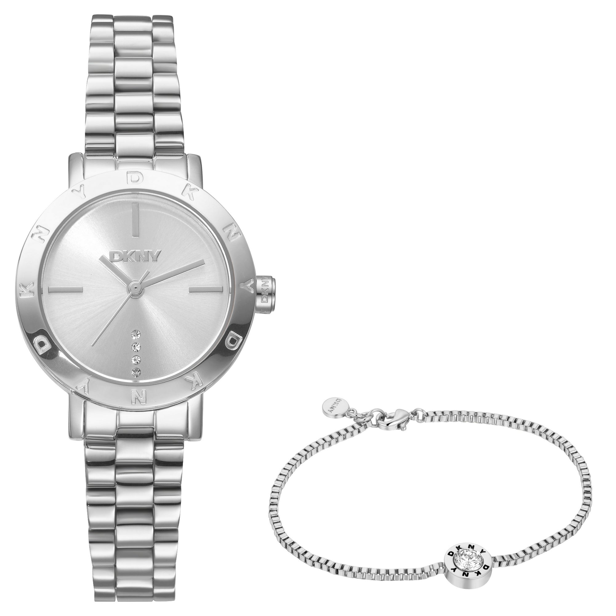DKNY Essentials Watch with Silver Dial and Silver Tone Bracelet 28mm DK1L165M0045