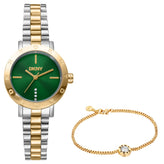 DKNY Essentials Watch with Green Dial and Two Tone Bracelet 28mm DK1L165M0095