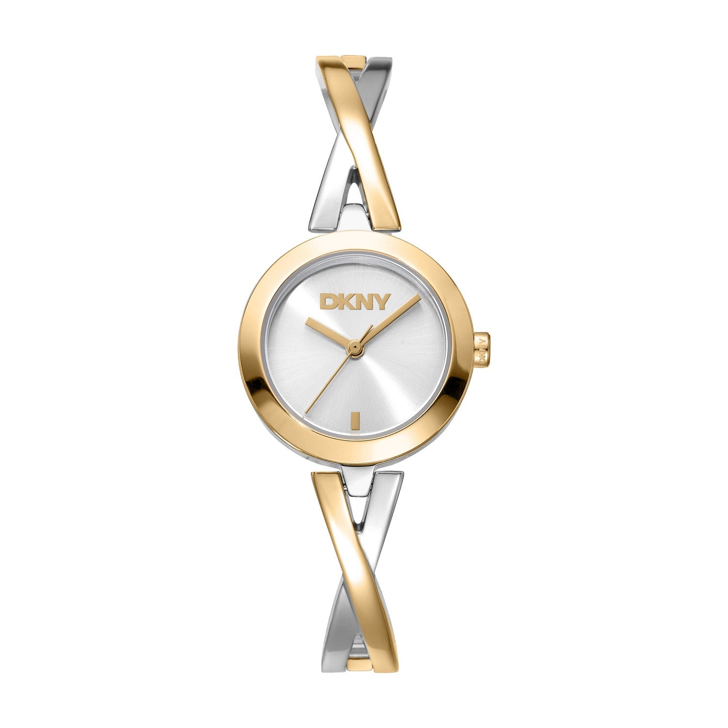 DKNY Half Bangle Watch with Silver Dial in Two Tone 26mm DK1L170M0025
