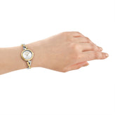 DKNY Half Bangle Watch with Silver Dial in Two Tone 26mm DK1L170M0025