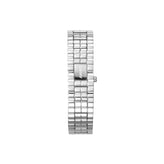 A silver stainless steel link watch band shown vertically against a plain white background, featuring the brand name 'ANNIE' engraved on the center clasp.