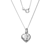 Sterling Silver Heart 40cm Locket & Initial D Children's Pendant