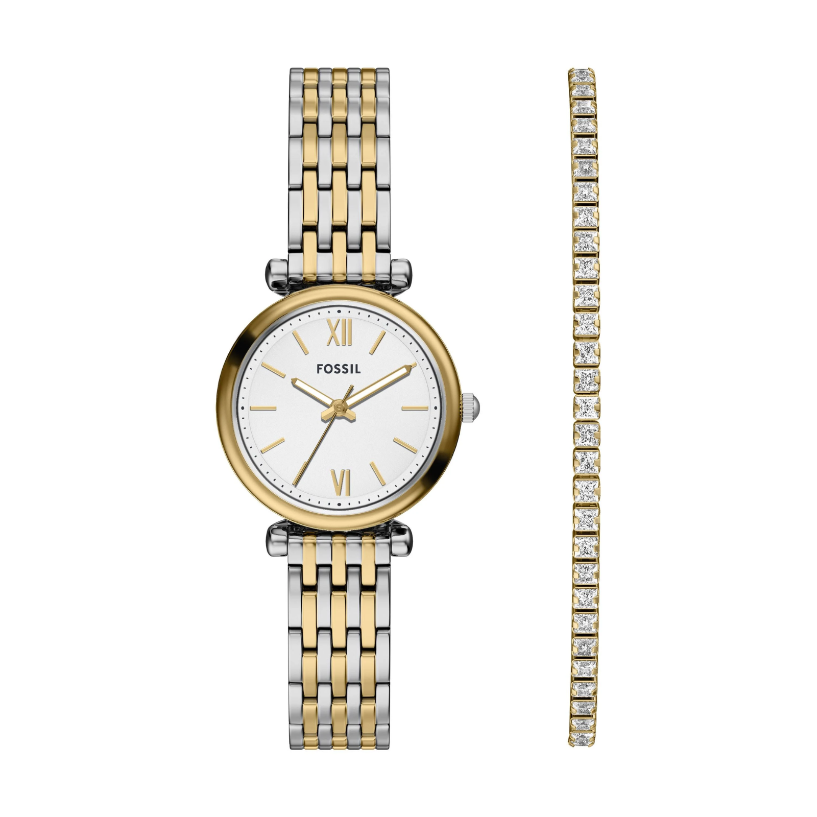 Fossil Carlie Mini Three-Hand Two-Tone Stainless Steel Watch ES5450SET