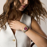 Fossil Two Tone Pink Dial Date Watch ES5461