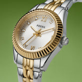 Fossil Two Tone Silver Dial Watch ES5473