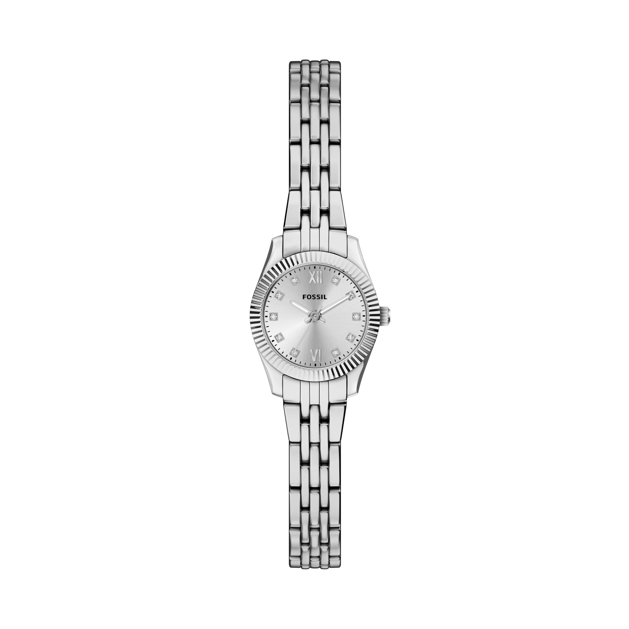 Fossil Silver Tone Bracelet Watch ES5475