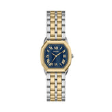 Fossil Two Tone Octagonal Blue Dial Watch ES5480