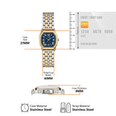 Fossil Two Tone Octagonal Blue Dial Watch ES5480