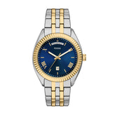 Fossil Campbell Two Tone Blue Dial Watch FS6141