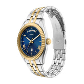 Fossil Campbell Two Tone Blue Dial Watch FS6141