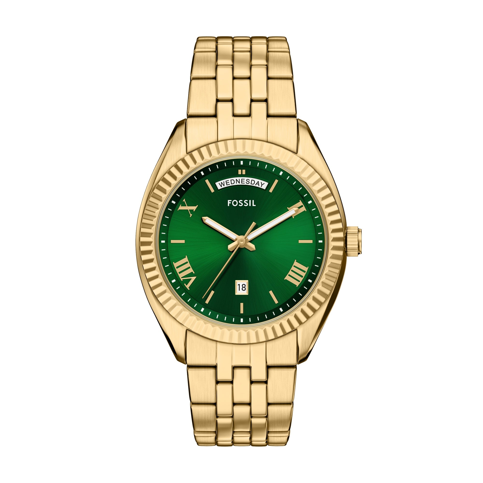 Fossil Campbell Gold Green Dial Watch FS6142