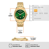 Fossil Campbell Gold Green Dial Watch FS6142