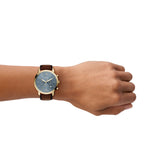 Fossil Neutra Blue Dial Leather Chronograph Watch FS6162