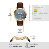 Fossil Neutra Blue Dial Leather Chronograph Watch FS6162