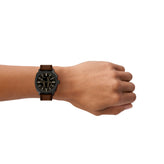 Fossil Machine Big Tic Brown Leather Watch FS6165