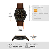 Fossil Machine Big Tic Brown Leather Watch FS6165