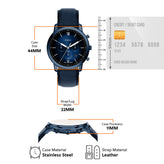 Fossil Neutra Navy Leather Chronograph Watch FS6168