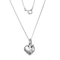 Sterling Silver Heart 40cm Locket & Initial F Children's Pendant