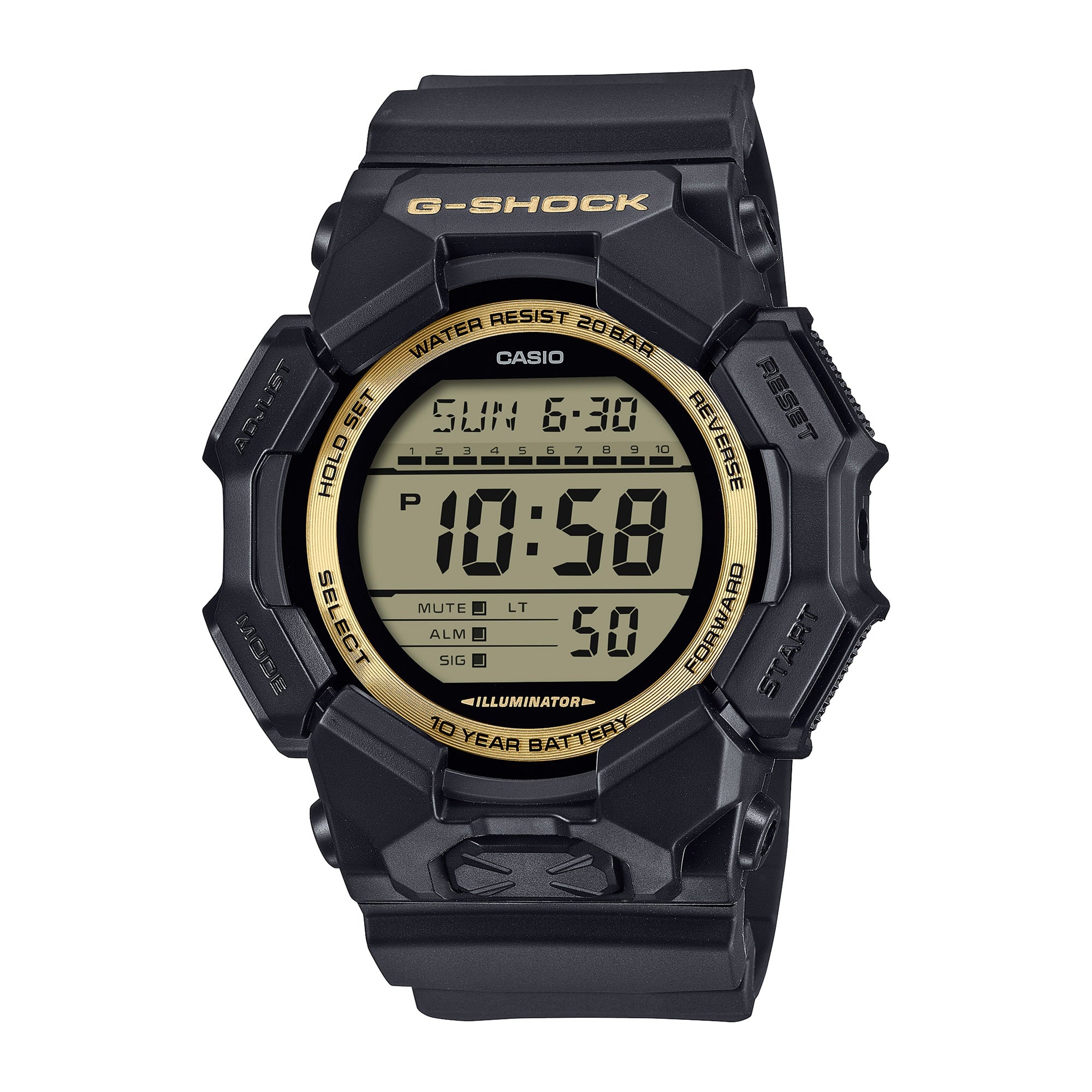 Casio G-Shock Black Gold Digital Watch GD010GB-1A9