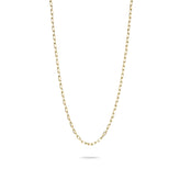 Gold chain necklace on a white background