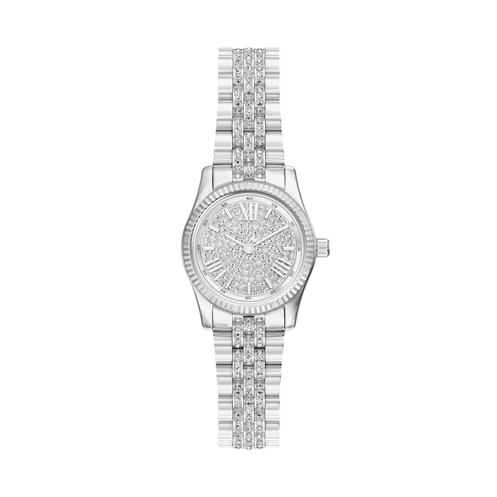Michael Kors Petite Lexington Silver Pavé Watch MK7577