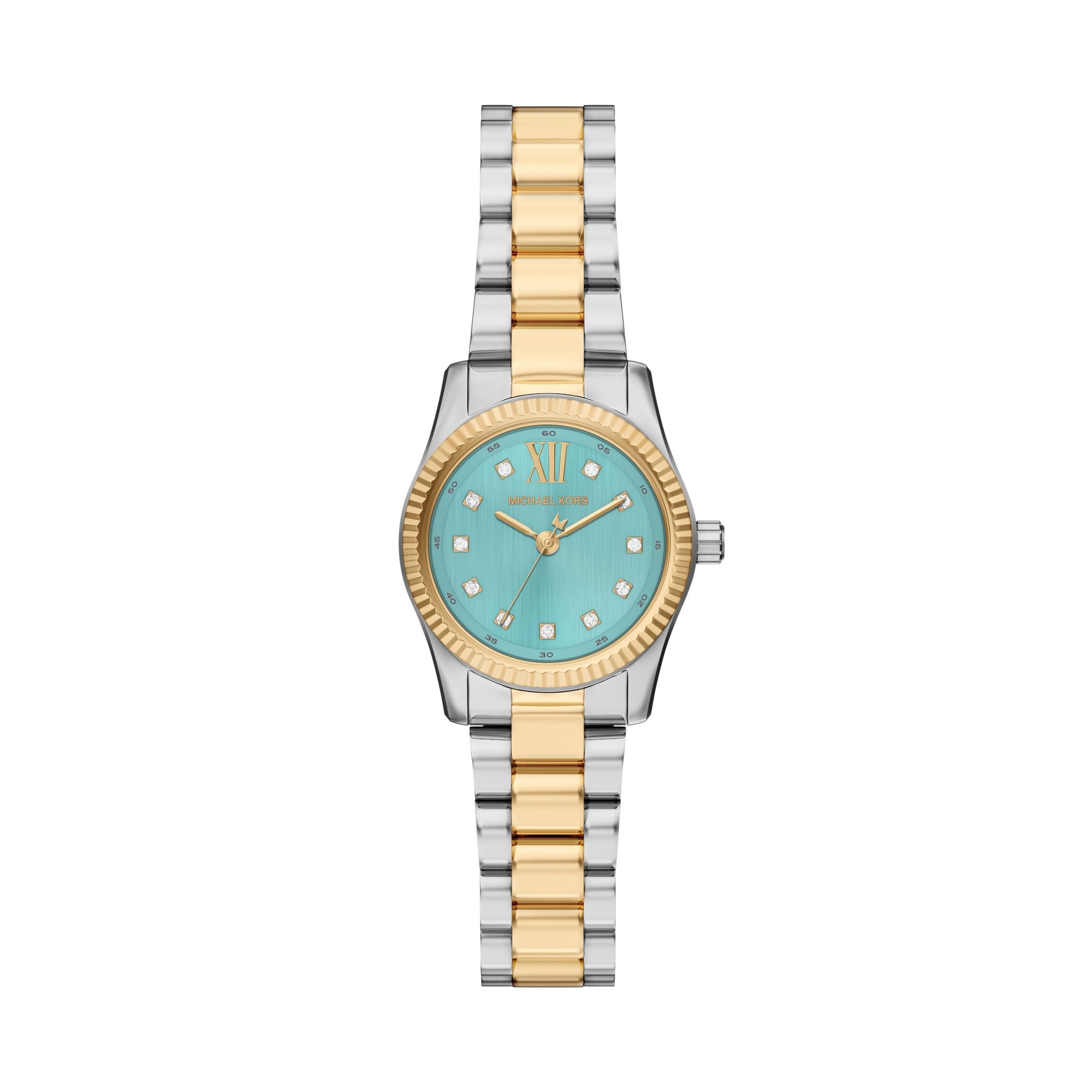 Michael Kors Petite Lexington Two Tone Blue Dial Watch MK7579