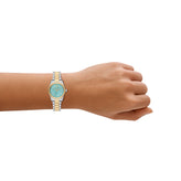 Michael Kors Petite Lexington Two Tone Blue Dial Watch MK7579