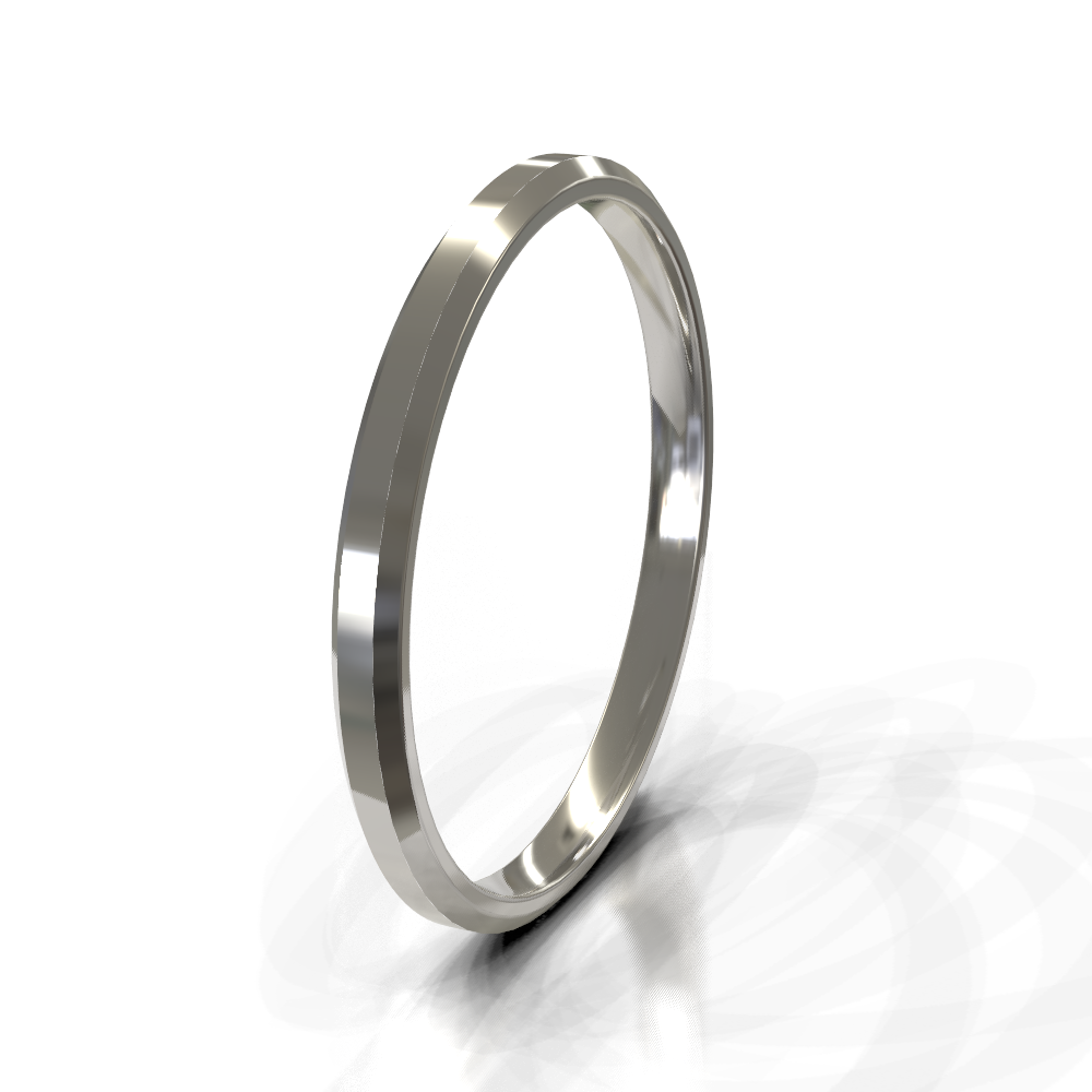9ct White Gold 2.5mm Plain Band