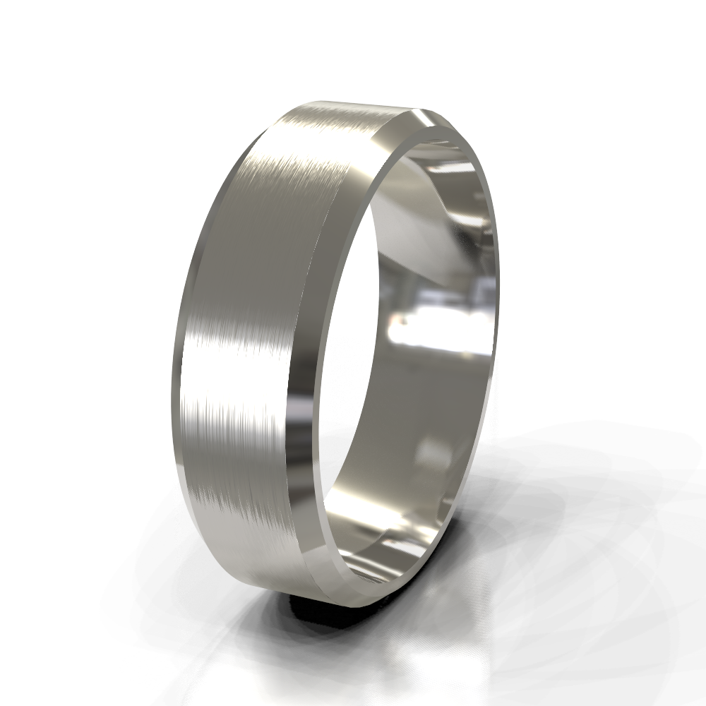 9ct White Gold 6.0mm Plain Band