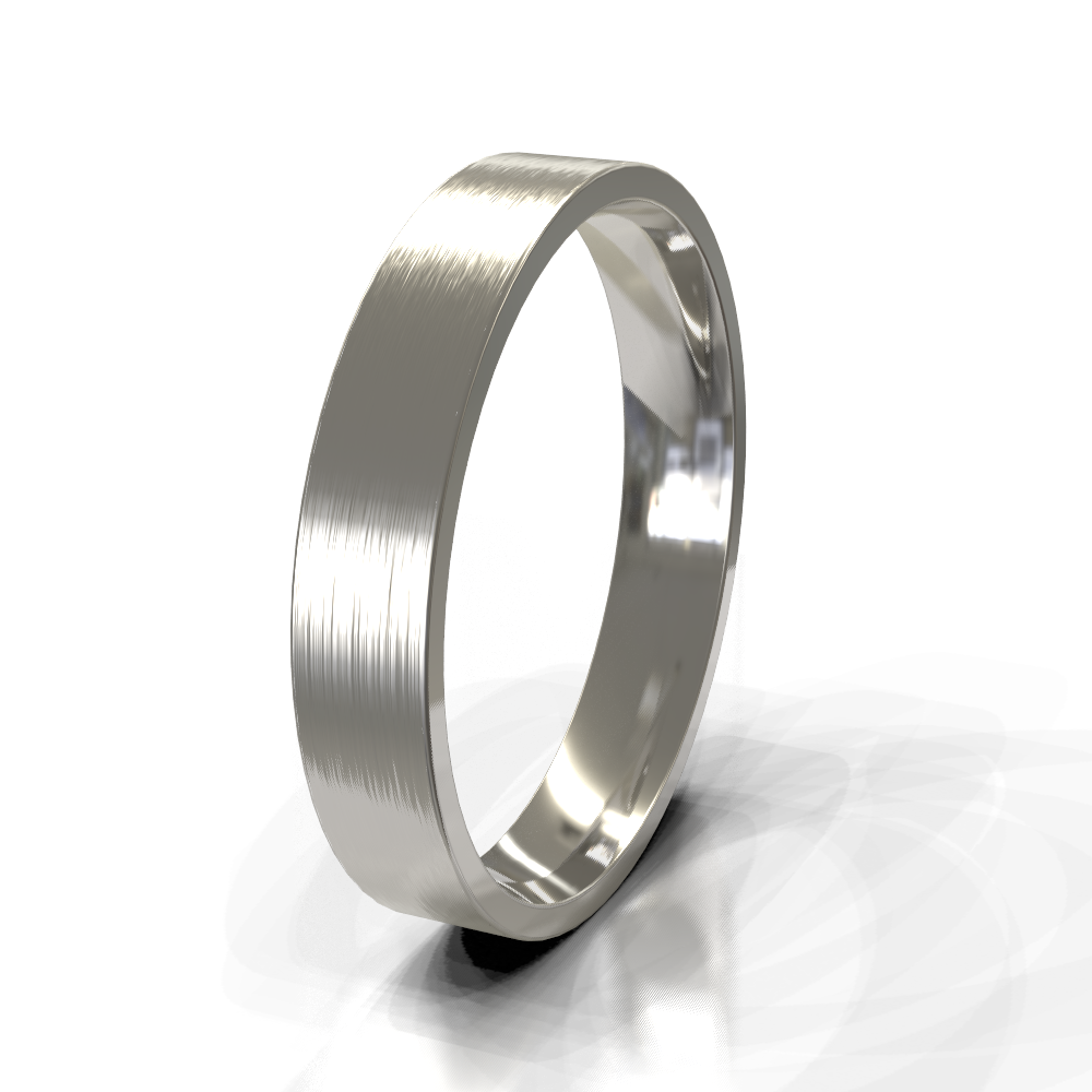 18ct White Gold 4.0mm Plain Band