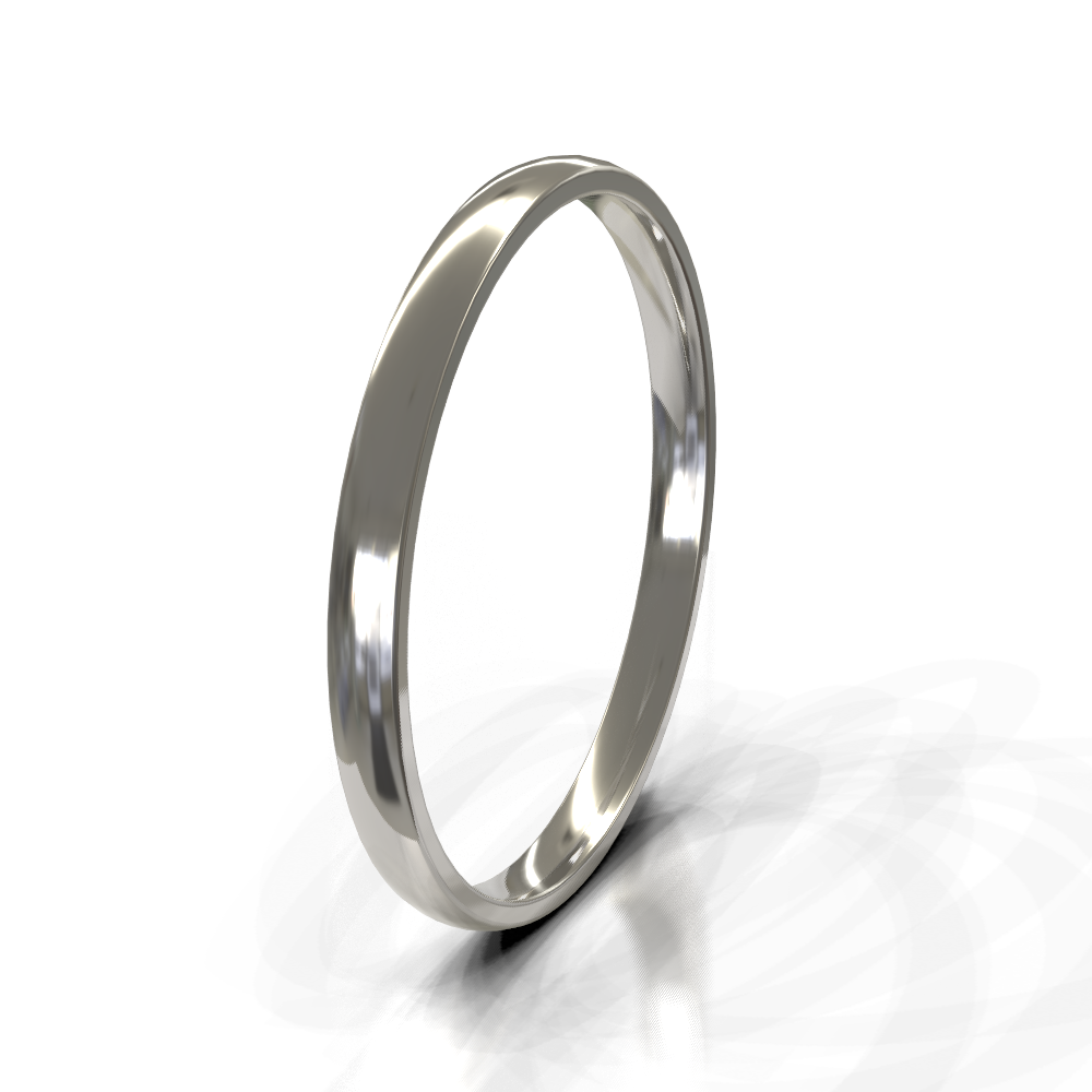9ct White Gold 2.5mm Plain Band