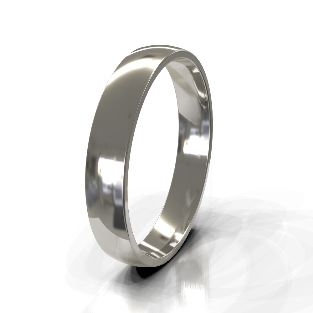 9ct White Gold 4.0mm Plain Band