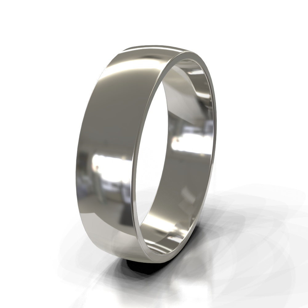 9ct White Gold 7.0mm Plain Band
