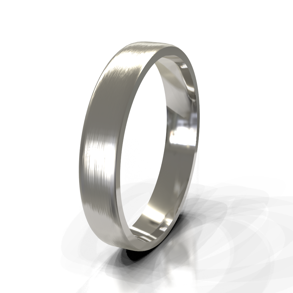 9ct White Gold 4.0mm Plain Band