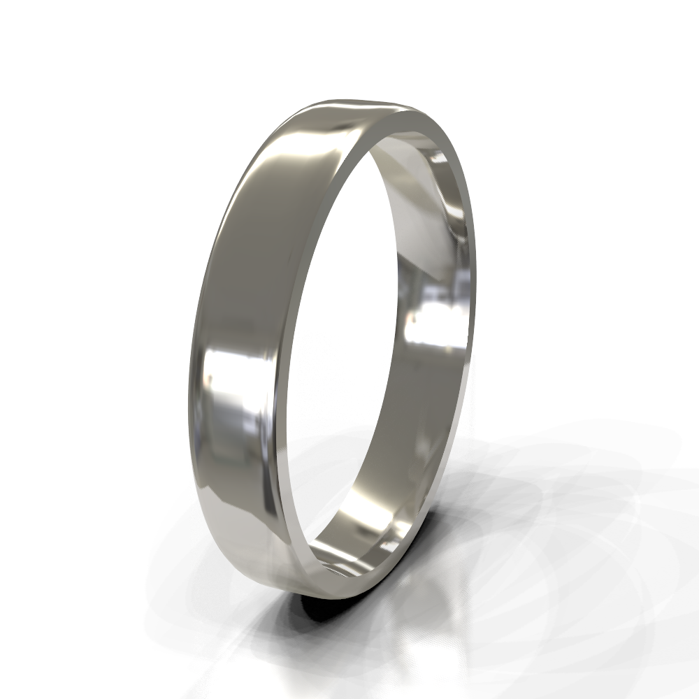 9ct White Gold 4.0mm Plain Band
