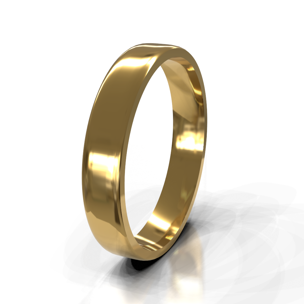 9ct Yellow Gold 4.0mm Plain Band
