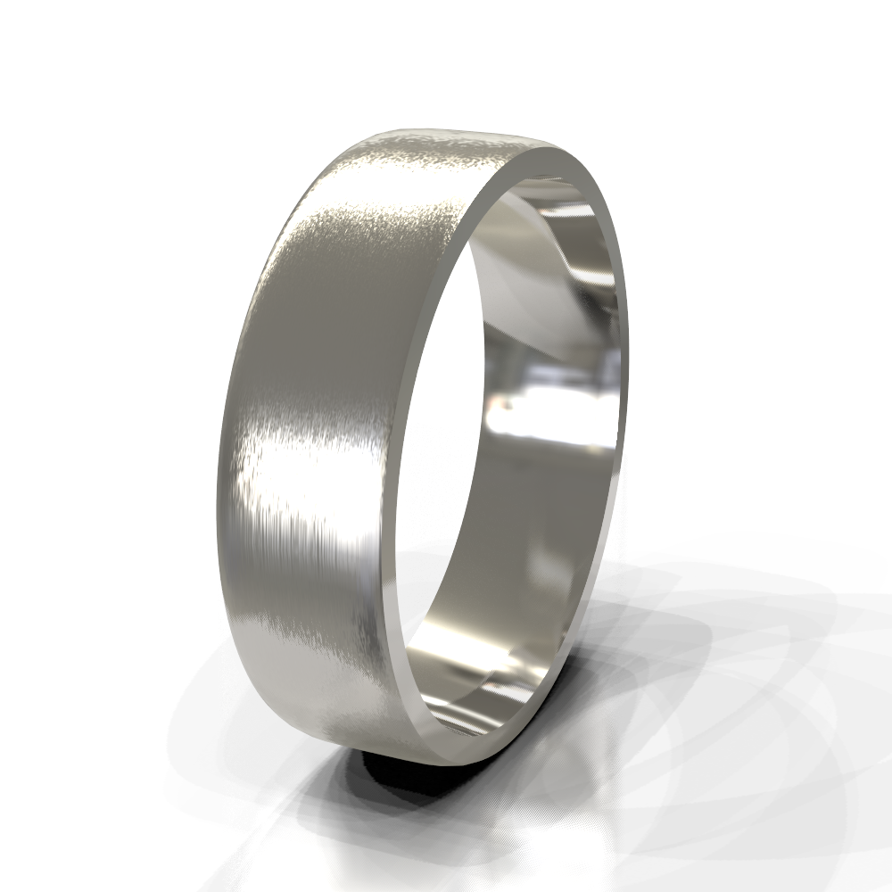 9ct White Gold 6.0mm Plain Band