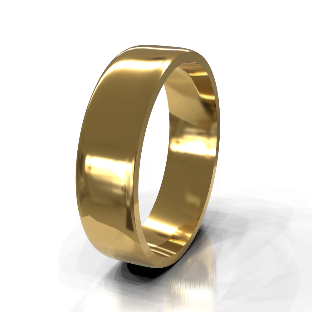 9ct Yellow Gold 6.0mm Plain Band