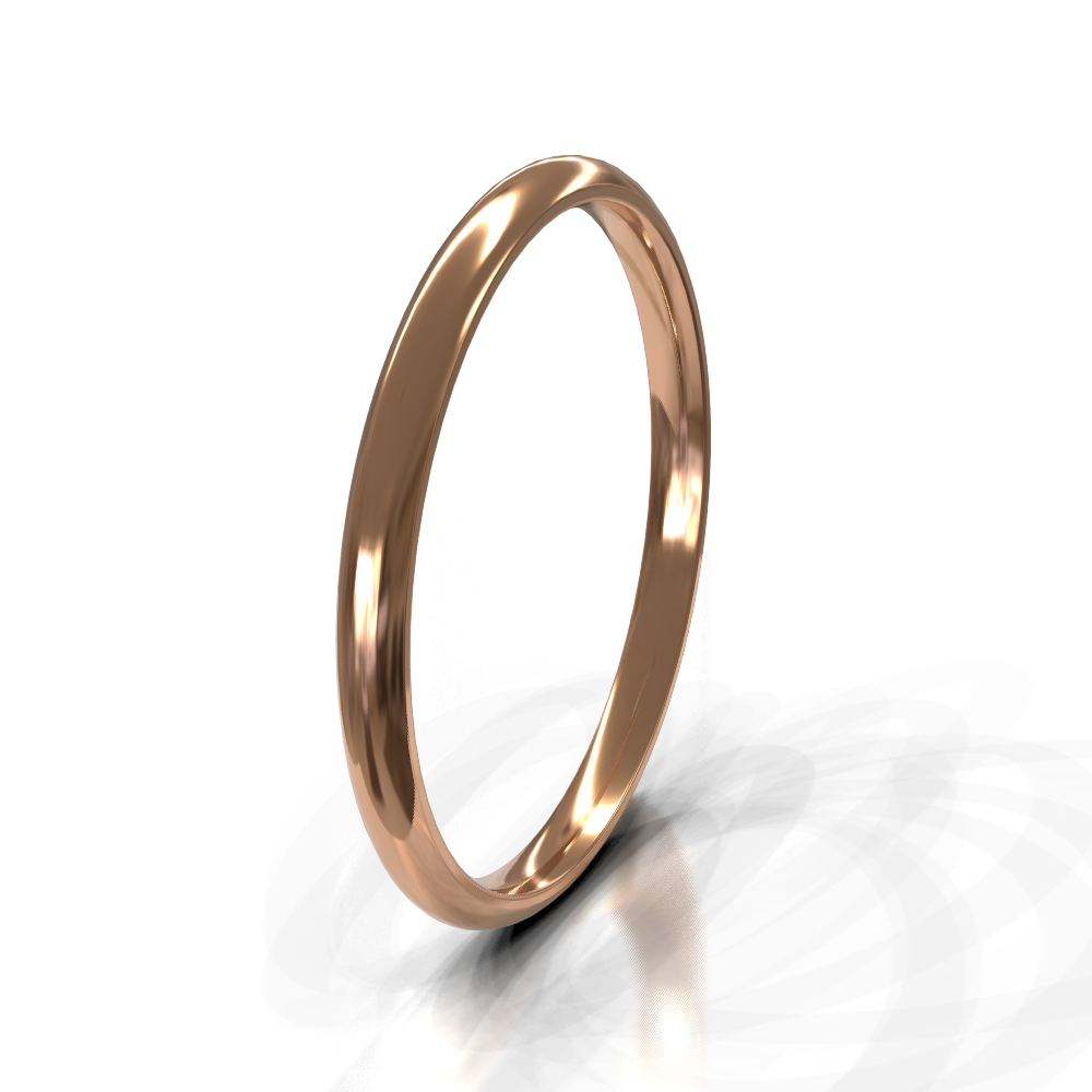 9ct Rose Gold 2.0mm Plain Band