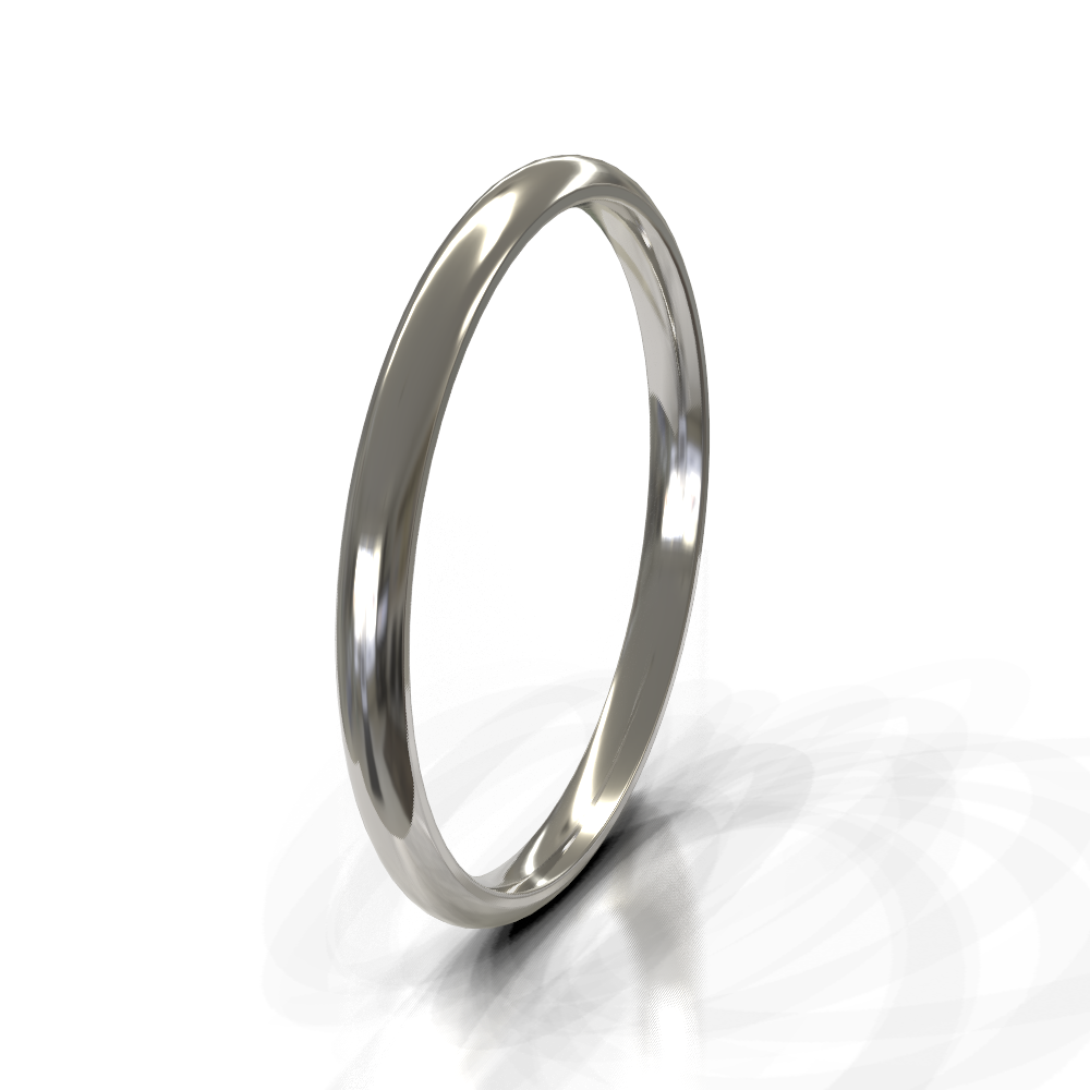 9ct White Gold 2.5mm Plain Band