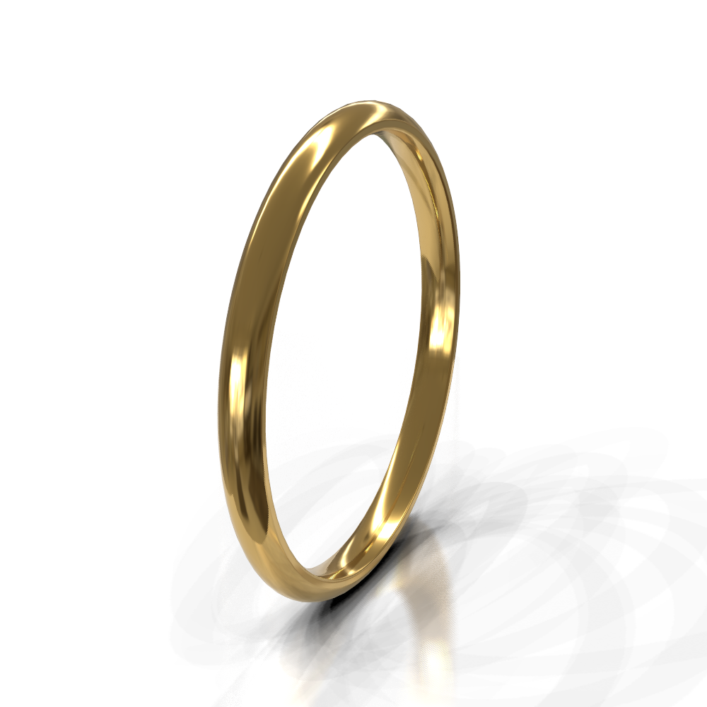 18ct Yellow Gold 2.0mm Plain Band