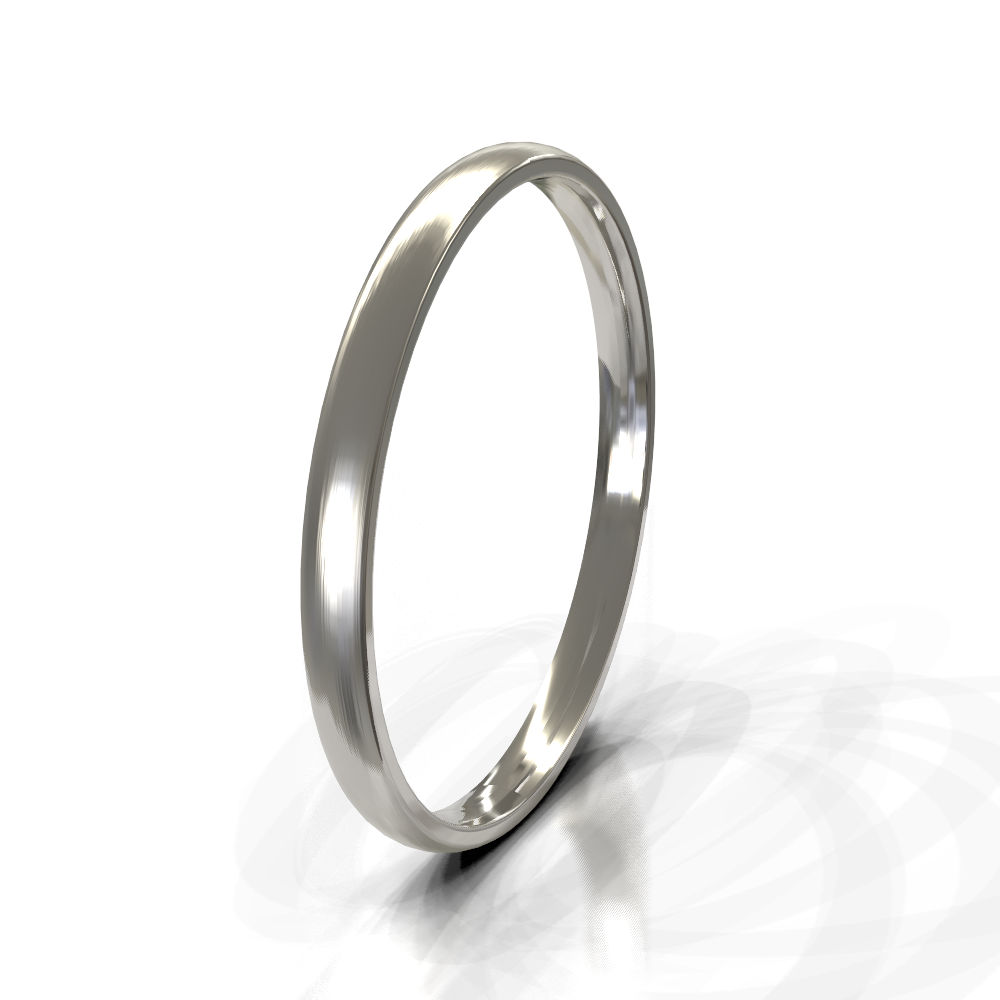 9ct White Gold 2.5mm Plain Band