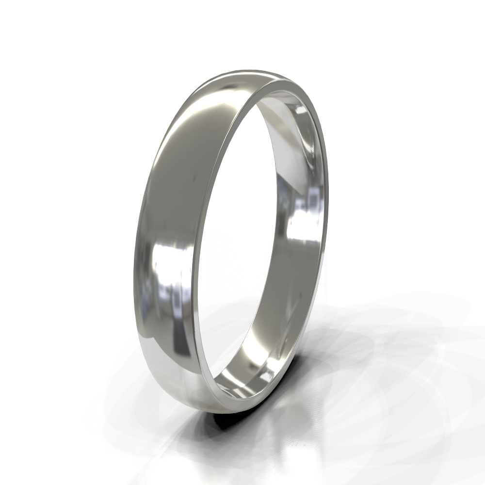 Silver 4.0mm Plain Band