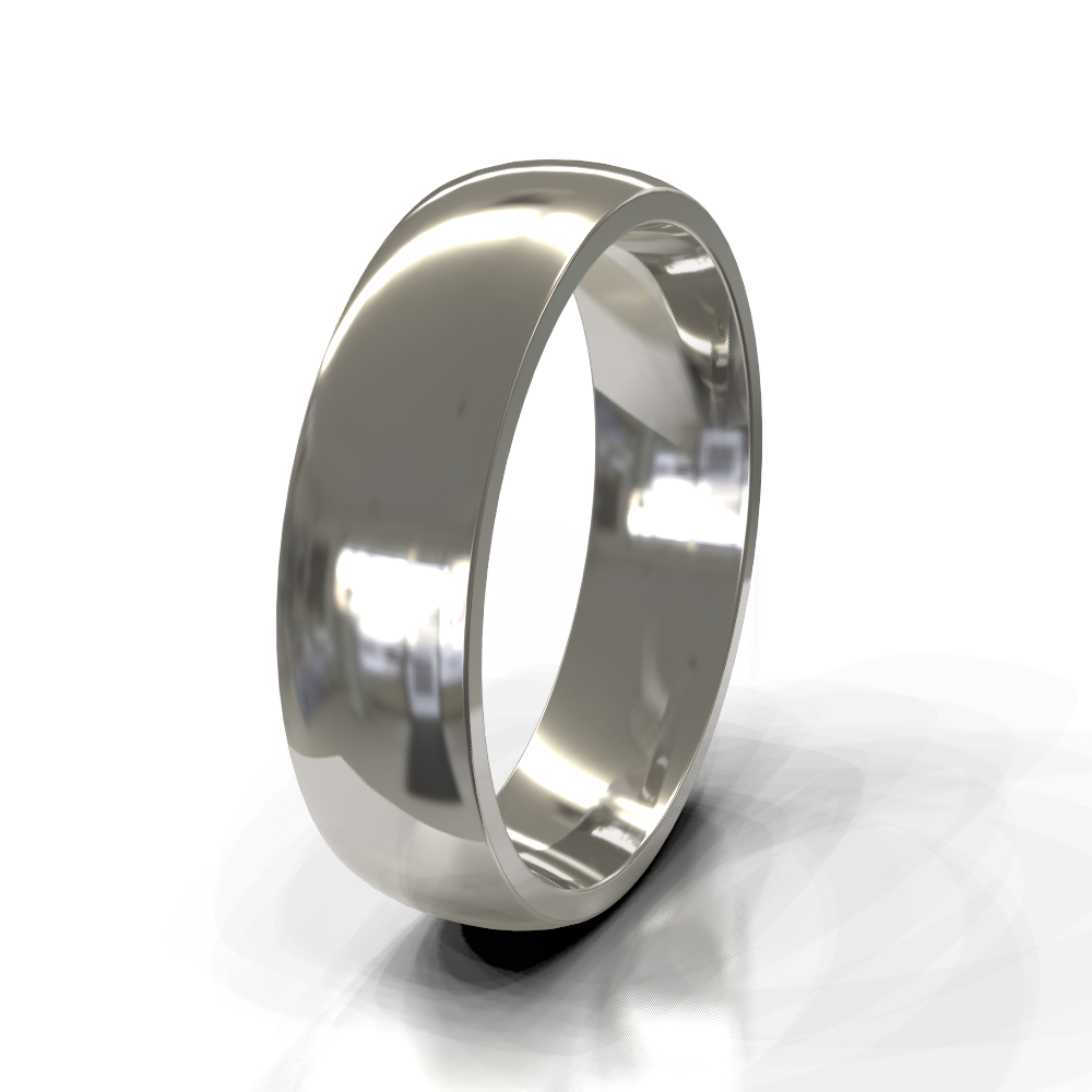 9ct White Gold 7.0mm Plain Band