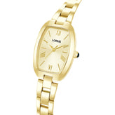 A close view of a gold color lady's watch of Lorus Ladies Gold Dress Watch RG224YX-9