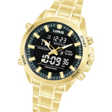 A close view of Lorus Men's Gold Digital Analogue Sports Watch RW668AX-9