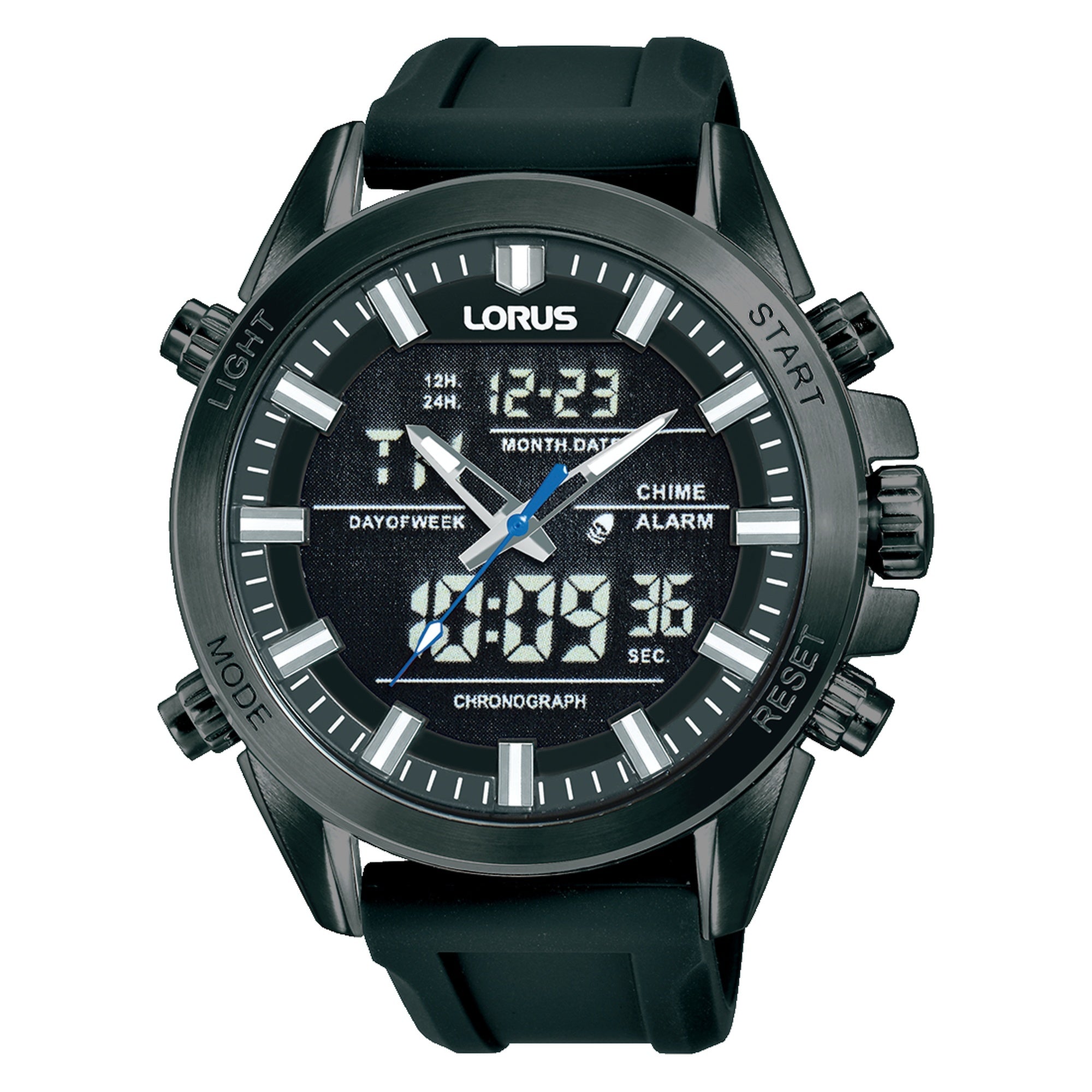 Lorus Men's Black Strap Digital Analogue Sports Watch RW671AX-9
