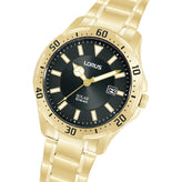 A close view of Lorus Men's Gold Solar Sports Watch RX398AX-9
