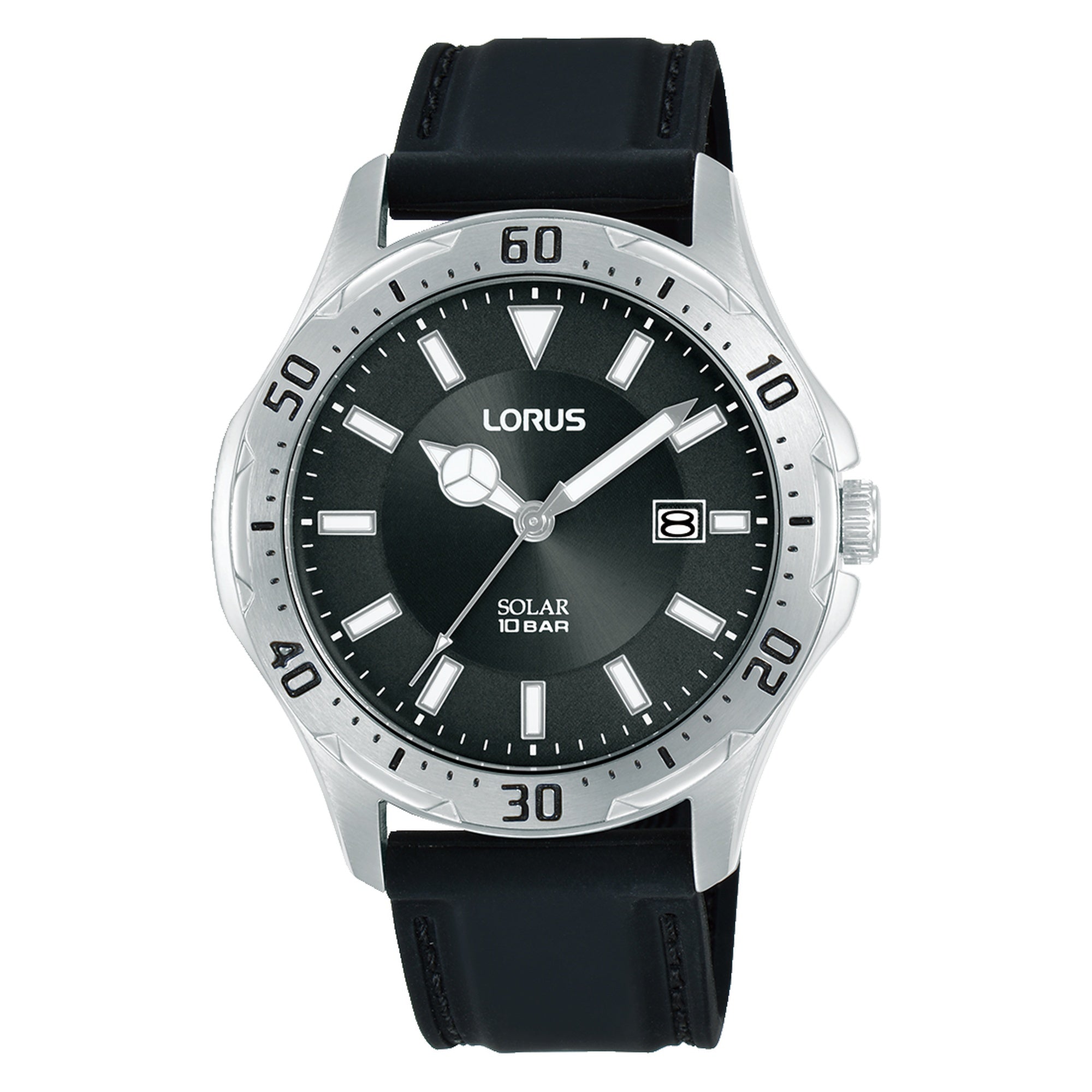 Lorus Men's Black Strap Solar Sports Watch RX399AX-9