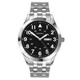 Sekonda Analogue Watch with Black Dial and Stainless Steel Bracelet 43mm SK1663